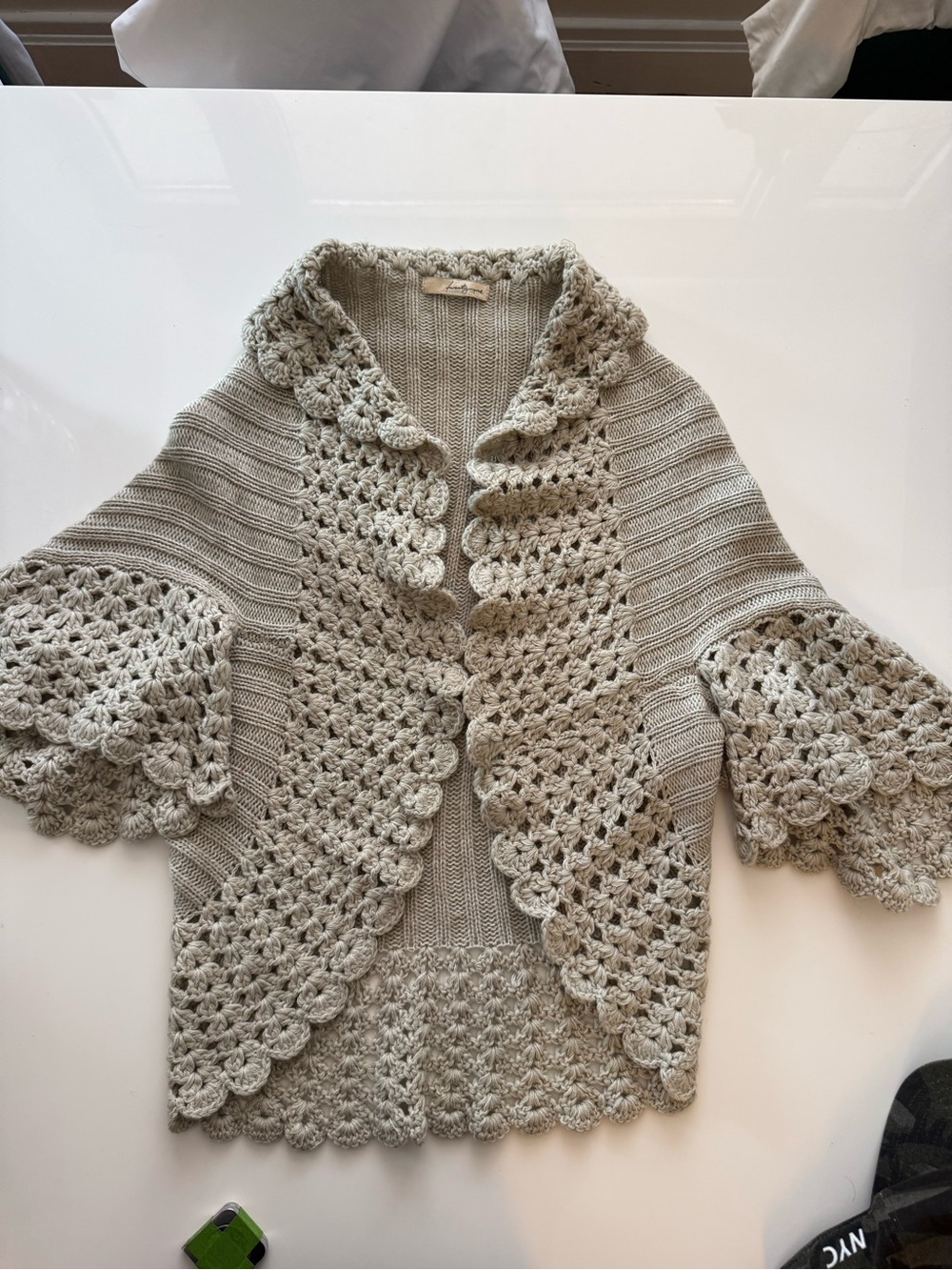 Vintage Y2K Forever 21 Open Knit Crochet Shrug Cardigan